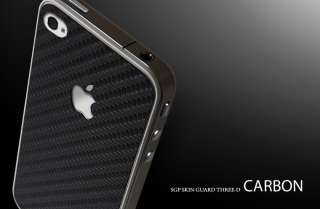 SGP Skin Guard Carbon Black Package for Apple iPhone 4 4S (Included 