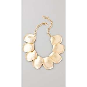Kenneth Jay Lane Hammered Flat Disc Necklace