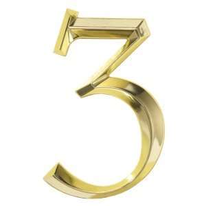    Classic Six Inch Brass House Number 3 Patio, Lawn & Garden