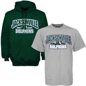 Jacksonville University Dolphins Green Hoody Sweatshirt & T shirt 