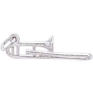  Rembrandt Charms Trombone Charm, 14K White Gold: Jewelry