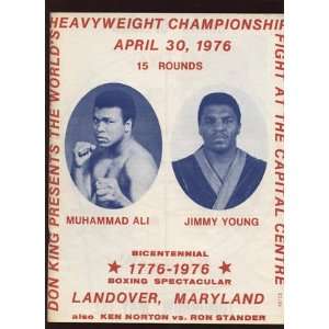 1973 On Site Boxing Program Muhammad Ali vs Jimmy Young   Sports 