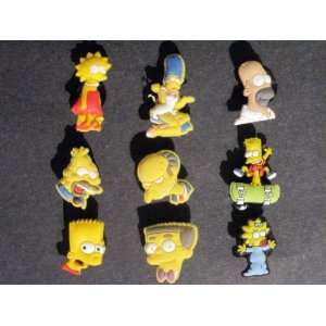  Set of 9 Simpson Style Your Crocs Fun Clips Charms For 