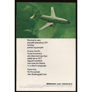  1968 Boeing 737 Twinjet Jet Print Ad (8595): Home 