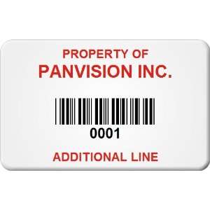  Custom Asset Label With Barcode, 1.25 x 2 Annealed 