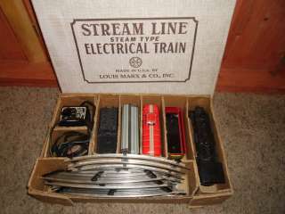 Stream Line Steam Type Electric Train Set Louis Marx Marlines # 4022 