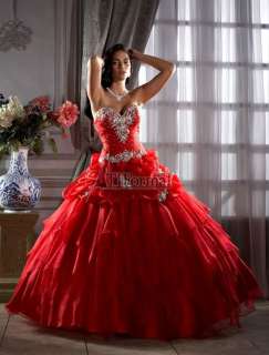   Sexy Red Quinceanera Helloween Party Masquerade Prom Dress Ball Gowns
