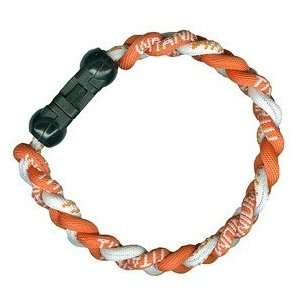  Titanium Ionic Braided Wristband   Orange/White: Sports 