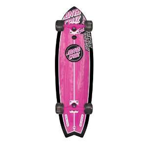 SANTA CRUZ Pink Shark Cruzer Skateboard 9.7 x 33:  Sports 