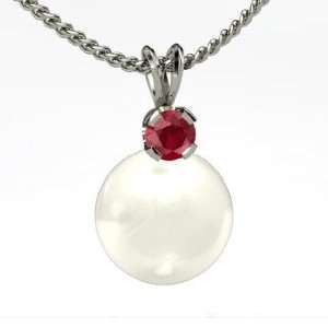 Europa Pendant, White Cultured Pearl Sterling Silver Necklace with 