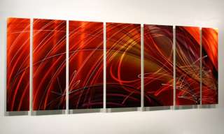   Modern High End Hand Painted Metal Wall Art Red Tail Spin II   