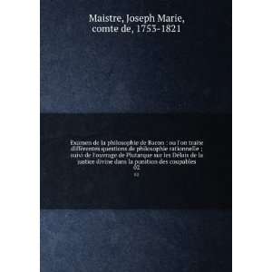   des coupables. 02 Joseph Marie, comte de, 1753 1821 Maistre Books