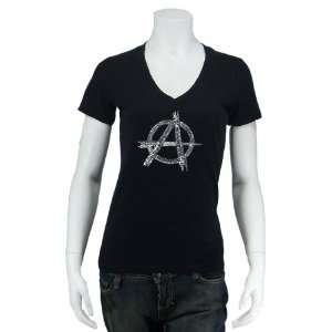 Womens Black Anarchy V Neck Shirt XS   Created using a list of some 
