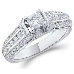  Size   13   14k White Gold Diamond Engagement Solitaire 