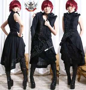 Goth EGL Dracula MOURN TUX Train CUTAWAY Vest Tail Coat  