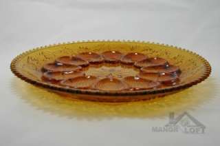 Indiana Glass Co. Tiara Amber Sandwich Egg 12 In. Serving Platter 