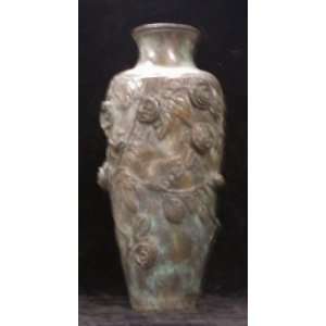 Metropolitan Galleries SRB85033 Rose Fresco Vase Bronze:  