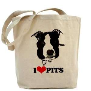 I Love Pits Heavyweight Canvas Tote Bag: Kitchen & Dining
