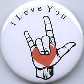 B247   ASL I Love You   (hand/heart) Pin  
