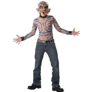  Flesh Tattoo Punk Costume Child Large 12 14 Toys & Games