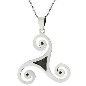  Sterling Silver Celtic Triskele Necklace: Jewelry