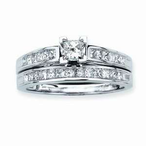    14K White Gold 3 ct. Diamond Engagement Set: Katarina: Jewelry