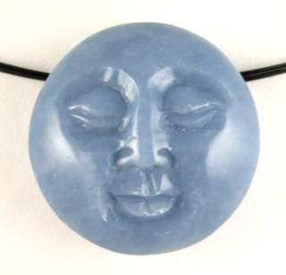 Blue Moon ~ Angelite Sleeping Face Pendant Focal Bead  