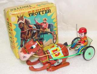 Vintage Mechanical Racing Trotter Wind up Toy Mikuni  