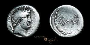 MARK ANTONY ATHENS PORTRAIT ANCIENT ROMAN SILVER DENARIUS COIN 023236 