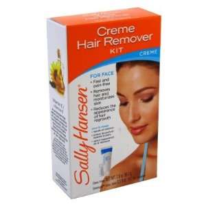 Sally Hansen Creme Hair Remover Kit for Face (3 pack) with Free Nail 