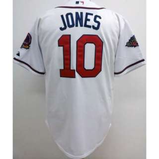 Atlanta Braves #10 Chipper Jones 40th Anniversary & Allstar Patch Home 