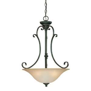 Barrett Place Collection 3 Light 27 Mocha Bronze Pendant with Painted 
