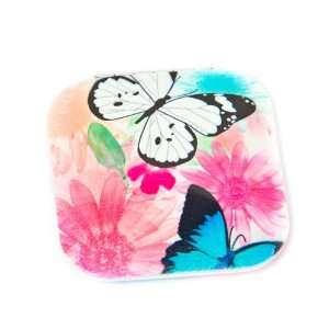    Butterfly Square Shaped Cosmetic Makeup Travel Mirror Beauty