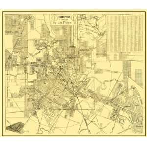  HOUSTON TEXAS (TX) STREET GUIDE MAP 1913