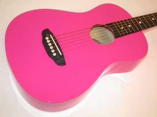   DayGlow Acoustic Guitar, Pink, Stickers & Gigbag, NEW, AUR DAY PNK