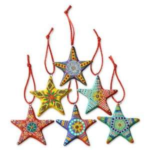  Ceramic ornaments, Christmas Star (set of 6): Home 