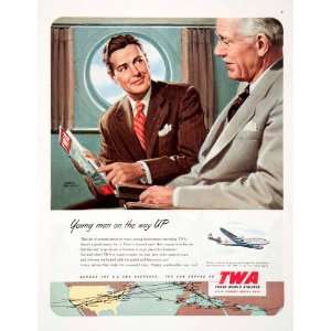  1952 Ad TWA Trans World Airlines Bensing Frank Businessman 