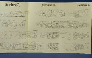 1981 Deck Plan Costa Cruise Ship   t/s ENRICO C.  