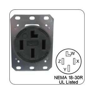 HUBBELL HBL8330A AC Receptacle NEMA 18 30 Female Black 120/208 Volt 30 