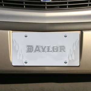 Baylor Bears Satin Mirrored Flame License Plate