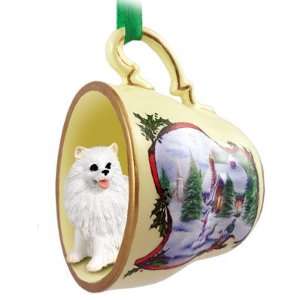  American Eskimo Miniature Christmas Ornament Holiday Scene 