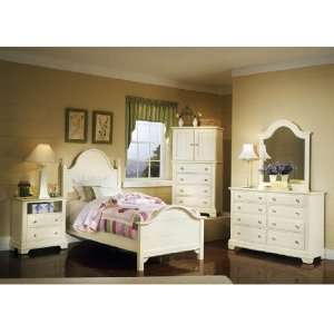  Cottage Creamy White Panel Poster Bedroom Set (Full) by 