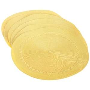  DII Summer Citrus Braided Placemats, Snapdragon Yellow 