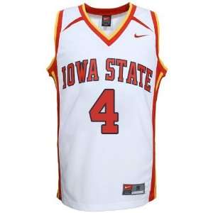   State Cyclones #4 White Replica Basketball Jersey