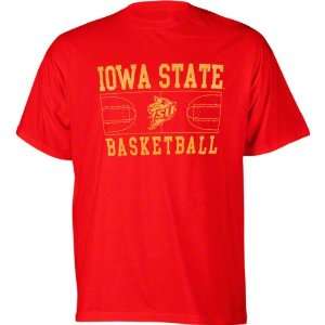  Iowa State Cyclones Red Basketball Court T Shirt Sports 
