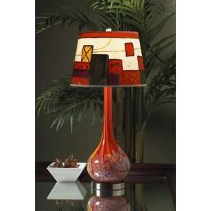  Latanya Art Glass Lamp With Contemporary Shade: Home 