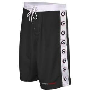 Beachwear Georgia Bulldogs Black Board Shorts:  Sports 