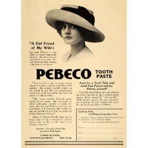  1912 Ad Pebeco Toothpaste Acid Mouth Lehn Fink Dental 