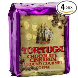 Tortuga Chocolate Cinnarum Gourmet Ground Coffee, 8 Ounce Bags (Pack 