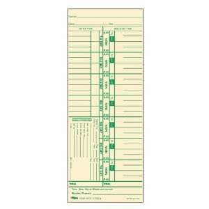  TOPS Time Cards, 3.5 x 9 Inch, Green Ink Front, Weekly 